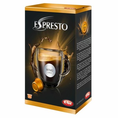 K-Fee Espresto Lungo Ritmo, Kaffee Caffe Crema Arabica, Intensität 5, 16 KAPSELN