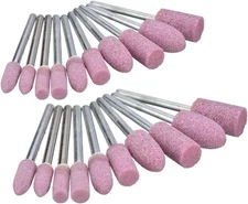 Luo ke 20 Pcs Rotary Grinding Stone Bits, Abrasive Mounted Red 