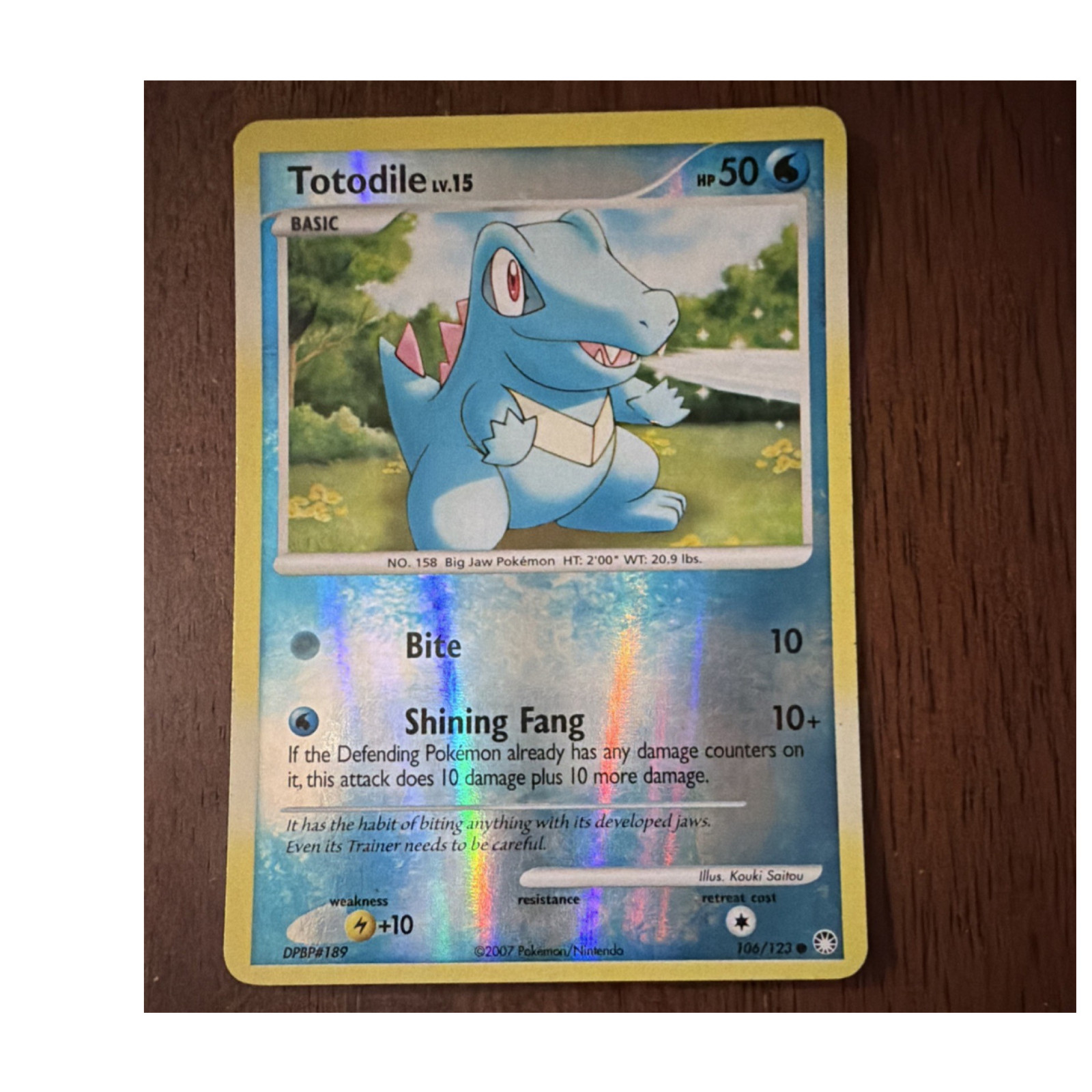 Pokémon Totodile TCG Mysterious Treasures 106/123 Reverse Holo Common 2007
