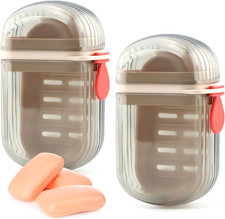 Travel Soap Case with Drain, 2pcs Leakproof Soap Container with Lid, Portable Di
