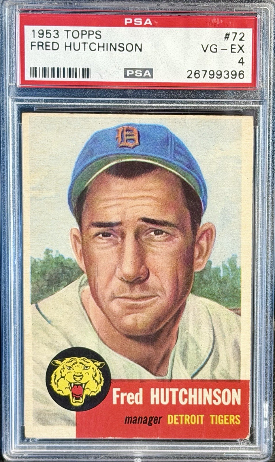1953 Topps - Short Print Fred Hutchinson #72 PSA 4