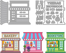 Store House Die Cuts for Card Making Bakery Bookstore Metal Cutting Dies Shoppin