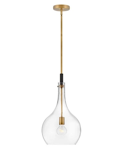 Hinkley Lighting 4457 Ziggy 1 Light 12"W Pendant - Heritage Brass / Clear - Picture 1 of 7