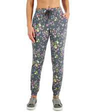 ID Ideology Women's Floral-Print Pansy Slim Fit Drawstring Jogging Pants Size S
