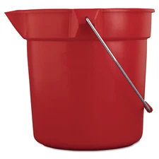 Brute Heavy-Duty round Bucket 10-Quart Red Corrosive-Resistant Pail with Handle