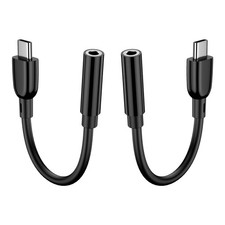 USB C Samsung Headphone Jack Adapter for Galaxy A17 S25 Edge S24 Ultra Black