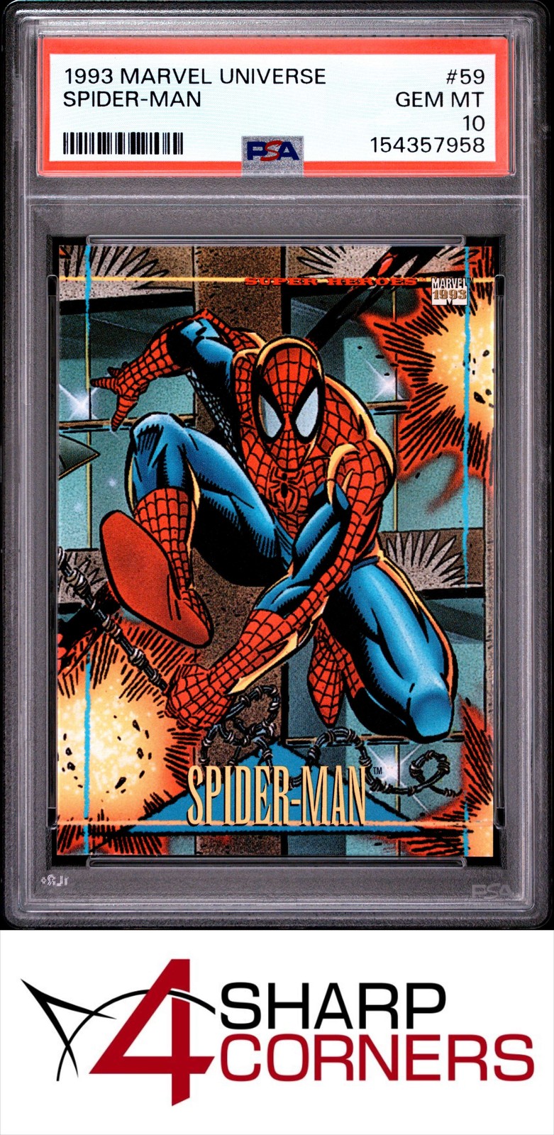 1993 MARVEL UNIVERSE #59 SPIDER-MAN PSA 10