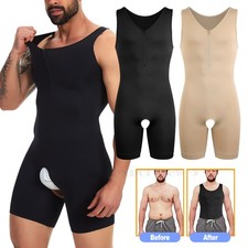 Men Tummy Control Shapewear Bodysuit Slimming Compression Underwear Body Shaper