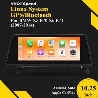 10.25'' Touchscreen Carplay/Android Auto display Linux Für BMW X5 E70 X6 E71 CCC