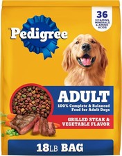 Pedigree Adult Complete Nutrition Dry Dog Food with Grilled Steak  Vegetable
