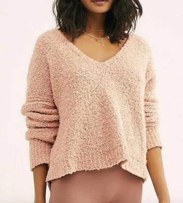 Free People Finders Keepers Pink V-Neck Sweater - Size - XS