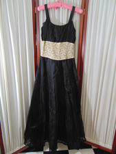 1940s Evening Gown -Black Rayon Voile w/Cream Lace -S- ROMANTIC - SALE