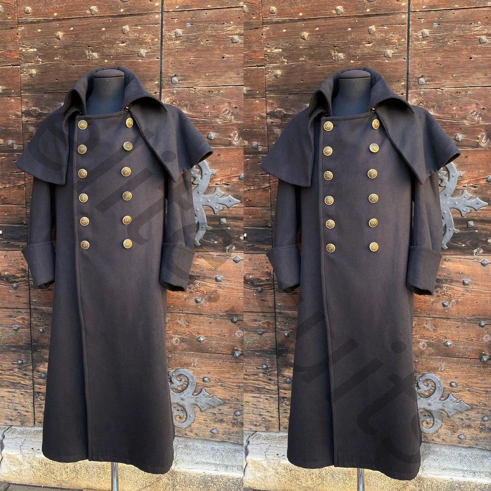 Vintage Men's Overcoat with Cape Double Breasted Outdoor Warm Casual Long Coat
Opens in a new window