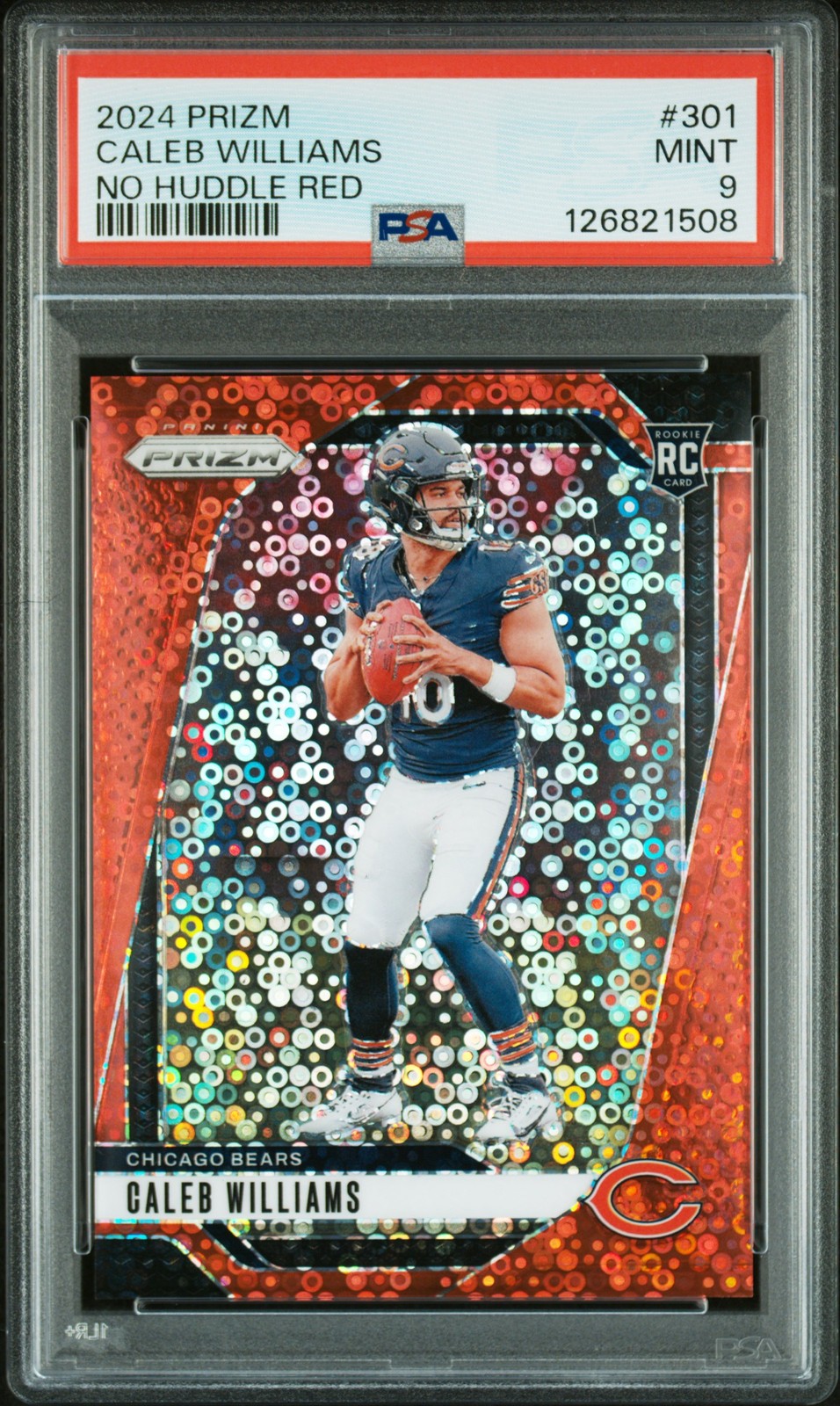 2024 PANINI PRIZM NO HUDDLE RED #301 CALEB WILLIAMS 69/75 PSA 9