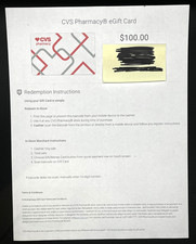 CVS Pharmacy eGift Card - $100 Value, None Redeemed