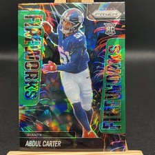 2025 Panini Prizm - Fireworks Abdul Carter #7 Green Ice Prizm (RC)