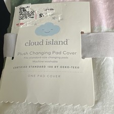 Cloud Island Plush Changing Pad Cover Green Pink White Machine Washable