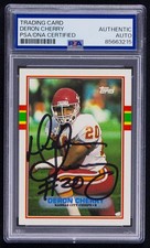 Deron Cherry Signed 1989 Topps Card #352 (PSA) Kansas City Chiefs Auto