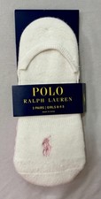 Polo Ralph Lauren Girls Low-Cut Ankle Socks Size 8-9.5 White Pink 2-Pack New