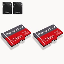 2 Pack Memory Card 128GB with Adapter, High Speed TF Card, UHS-I C10 A1 Memor...