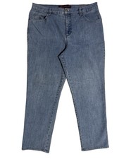 GLORIA VANDERBILT Amanda Straight Leg Medium Blue Jeans Zip Fly Women's Size 14