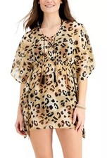 Swim Cover Up Sheer Animal Print Juniors Size Small MIKEN 34 - NWT
