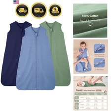 Baby Sleep Sack 6-12 , 100 Cotton Sleeping Sack for Newborn and Infant, 3 Pa...