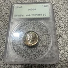 1945 Mercury Dime 10c PCGS OGH Rattler MS64 Incredible Toning