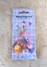 LOVE Metal Key Ring with Dangling Charms Keychain New