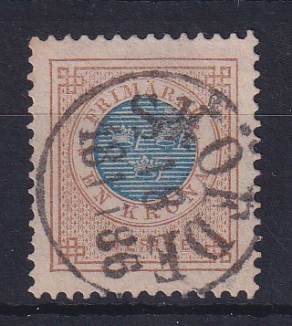 Suecia 1878 marca libre 1 corona Mi -Nr. 27 bonito estampado SKÖFDE 1886 - Imagen 1 de 1