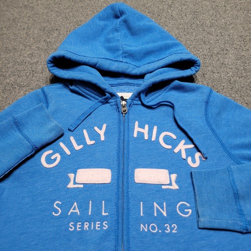 Gilly Hicks Sydney Hoodie Womens Small Blue Retro Y2K Sailing Zip Up Sweatshirt