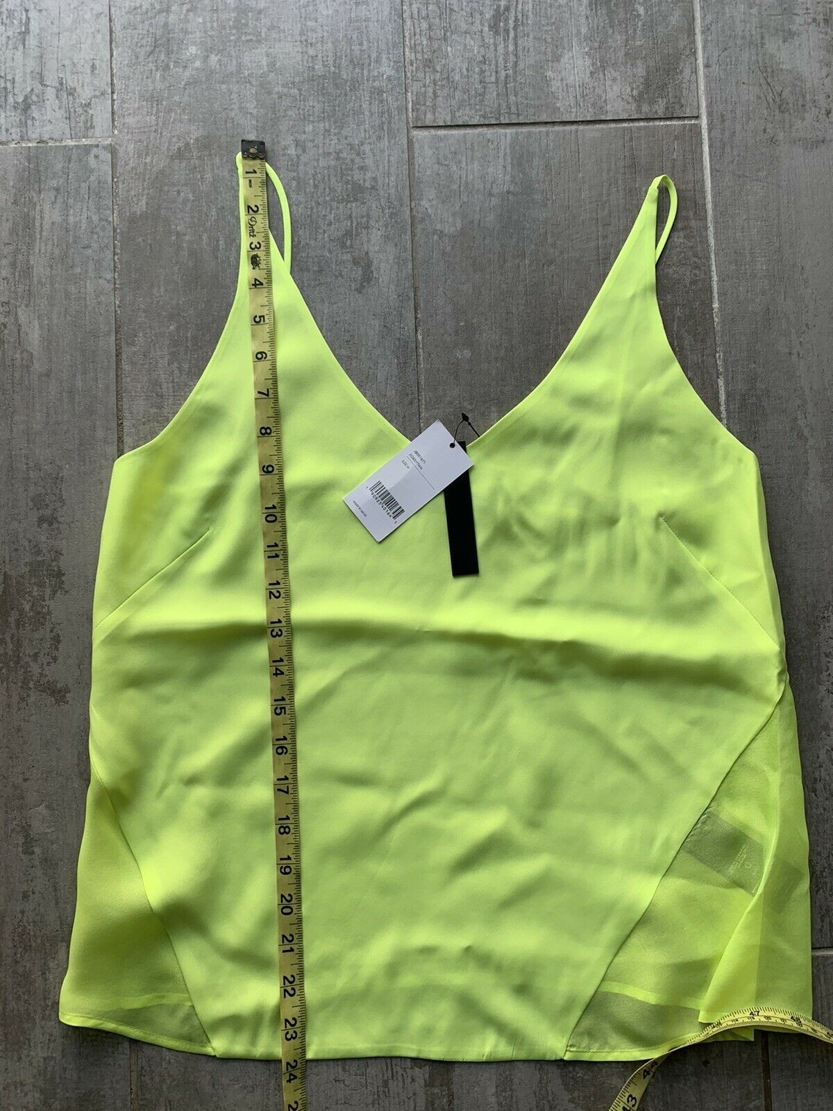 $148 J BRAND Lucy Silk Cami Tank Top SOLD OUT Designer Neon Yellow FORSYTHIA M image 9