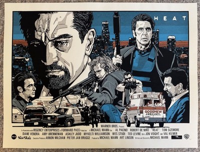 Heat 24x18 Print By New Flesh /135 - Mint Condition - Michael Mann Deniro Pacino