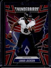 2025 Panini Phoenix Lamar Jackson Thunderbirds Red Prizm #/249 Ravens