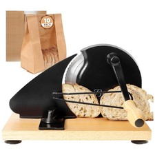 Wood Base Bread Slicer with Stainless Steel Blade