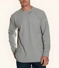 Ariat Men's Base Layer Silver Fox Long Sleeve FR T-Shirt, NWT, warehouse in US