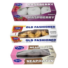 Franz Donut Variety Pack – 3 Pack – Neapolitan, Raspberry & Old Fashioned Donuts