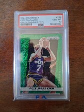 2024 Prizm Deca Pete Maravich Green Shimmer FOTL Psa 10 7/12 Jersey Match Pop 1