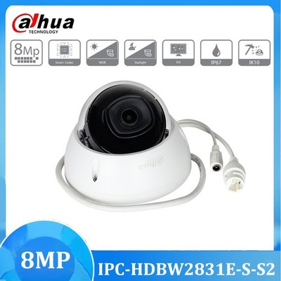 Dahua 8MP Starlight IPC-HDBW2831E-S-S2 IP Dome Camera IR30m WDR IVS H.265+ PoE