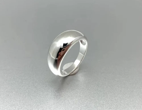 Dome Silver Ring / Dome Convex Silver Band / Minimalist Medium Dome Ring