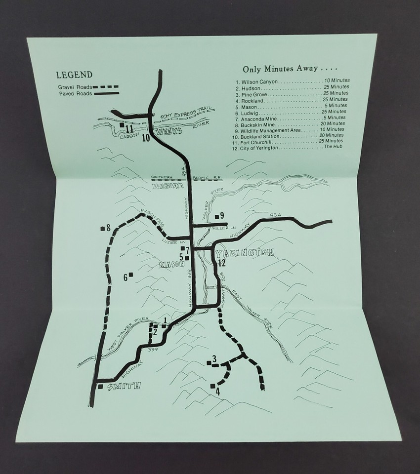 1980s Yerington Nevada Mason Valley Chamber Commerce Promo Vtg Travel