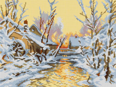 Orchidea Needlepoint canvas for halfstitch without yarn after Walter Moras - ...