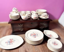 ORIGINAL SET 1947 TAYLOR, SMITH & TAYLOR 1915 Floral 8 Place 53 Piece Tea Dinner