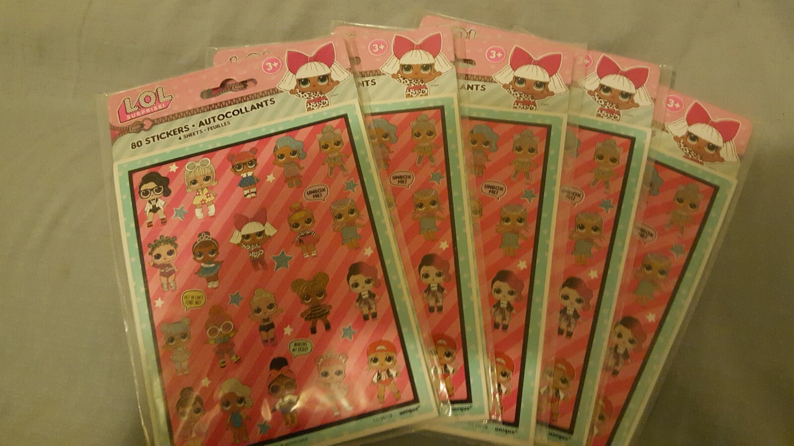 (5 sets) LOL Surprise 4 Sticker Sheets-Total 80 stickers eac