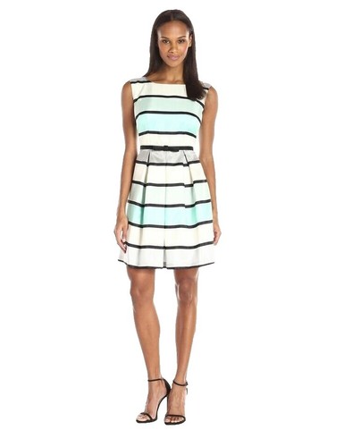 julian mixed media cotton dress Julian Taylor Sleeveless Pieced Mixed Print Dress-Size 12