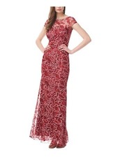 JS Collection Size 16 Dress Red Formal Embroidered Floral Lace Mermaid Gown NWT