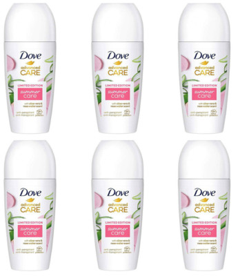 6x Dove Advanced Care Anti-Transpirant Deo Roll-On Summer Care 50ml (6er Pack)