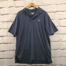 Under Armour Shirt Mens XL Short Sleeve Polo Loose Fit HeatGear GOLF 1/4 Button