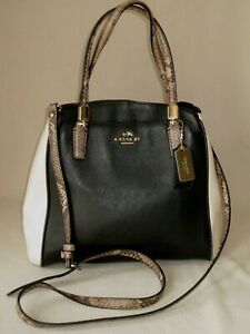 $375 COACH MINETTA EXOTIC TRIM BLACK 