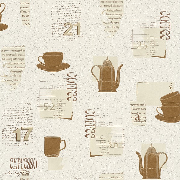 Rasch Tapete Vinyl Tiles & More 885606 Kaffee Motive Beige Creme Braun Struktur-image